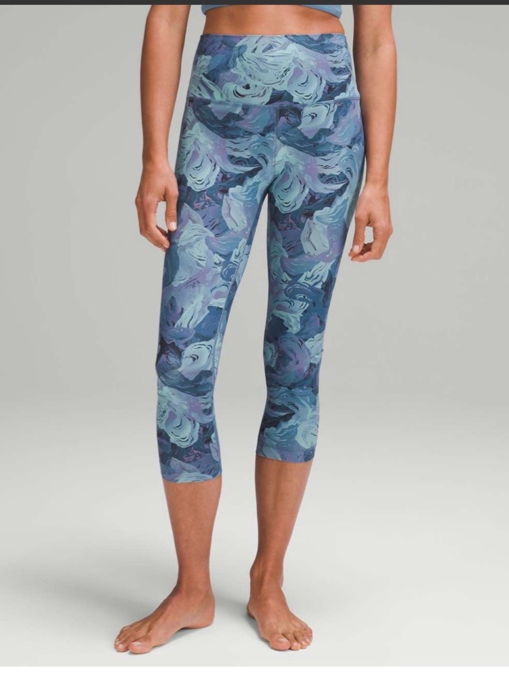 Lululemon Align High-Rise Crop 21" floral blue purple size 8